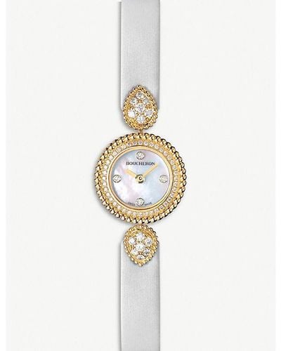 Boucheron Wa015506 Serpent Bohème 18ct -gold, Diamond And Mother-of-pearl Watch - Metallic