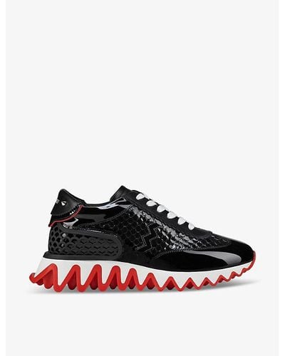 Christian Louboutin Loubishark Donna Leather Mid-top Sneakers - Black