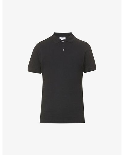 Sunspel Short-sleeved Cotton- Piqué Polo Shirt X - Black