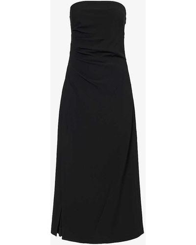 Proenza Schouler Shira Strapless Crepe Midi Dress - Black