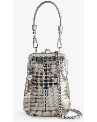 Vivienne Westwood Tessa Orb-pattern Chainmail Clutch Bag - White