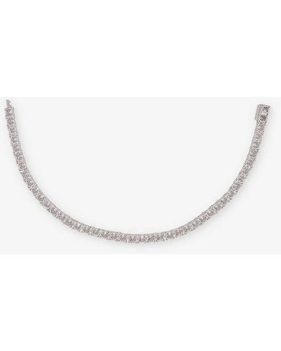 Hatton Labs Tennis Sterling- And Cubic-zirconia Bracelet - Natural