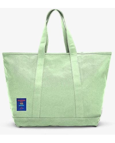 BABOON TO THE MOON Brand-patch Canvas Tote Bag - Green