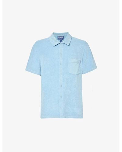 Vilebrequin Charli Brand-embroidered Cotton-blend Polo Shirt - Blue
