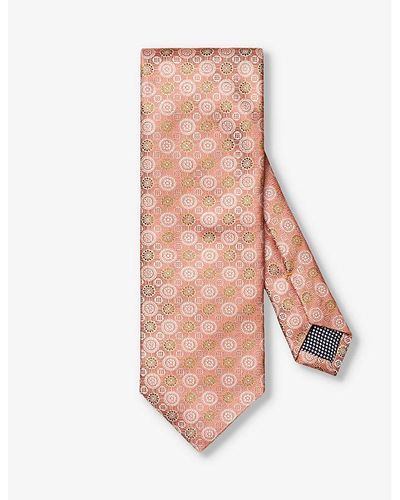 Eton Patterned Silk Tie - Pink