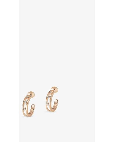 Messika Move 18ct Rose-gold And Diamond Hoop Earrings - Natural