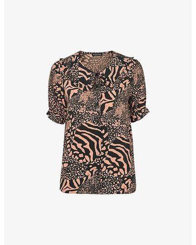 Whistles maggie Animal-print Woven Top - Multicolor