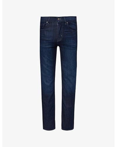 7 For All Mankind Slimmy Straight-leg Slim-fit Stretch-denim Jeans - Blue