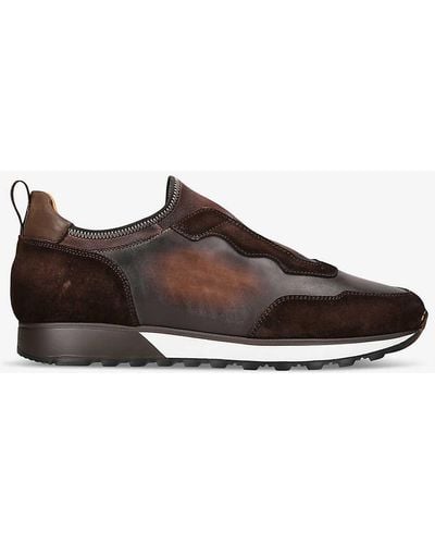 Magnanni Murgon Mica No-lace Leather Low-top Trainers - Brown