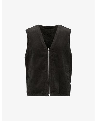 AllSaints Lecco Corduroy Cotton Vest - Black