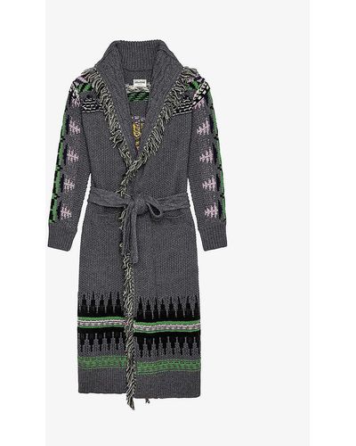 Zadig & Voltaire Ellina Horse-motif Wool Coat - Gray