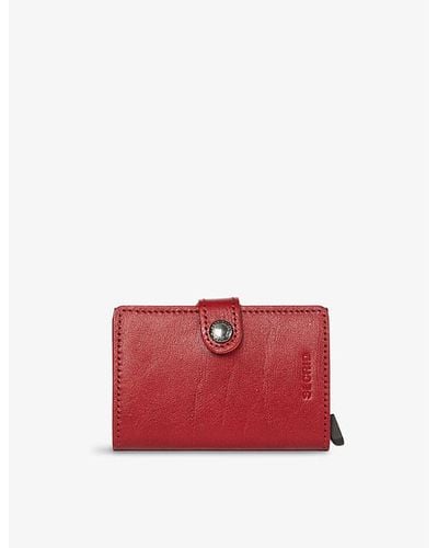 Secrid Veg Miniwallet Leather And Metal Cardholder - Red