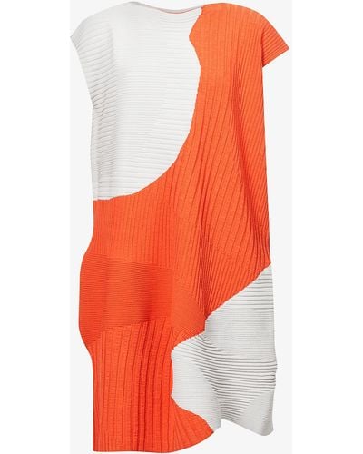 Issey Miyake Grow Relaxed-fit Woven Midi Dress - Orange