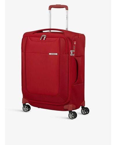 Samsonite Spinner Soft-shell 4 Wheel Branded Woven Cabin Suitcase 55cm - Red