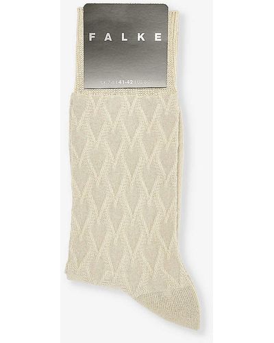 FALKE Classic Tale Logo-print Cotton-blend Knitted Socks - White