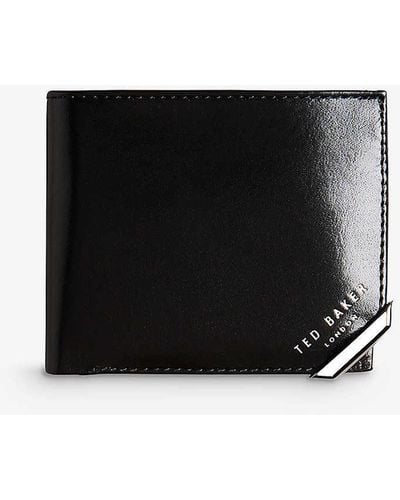 Ted Baker Kornerr Logo-embossed Bifold Leather Wallet - Black