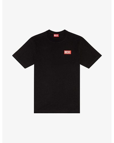 DIESEL T-just Logo-print Short-sleeve Cotton T-shirt - Black