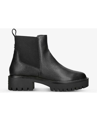 Carvela Kurt Geiger Limit Logo-embellished Leather Heeled Ankle Boots - Black
