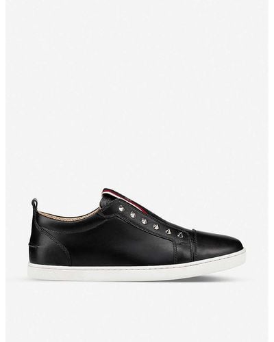 Christian Louboutin F.a.v Fique A Vontade Leather Low-top Trainers - Black