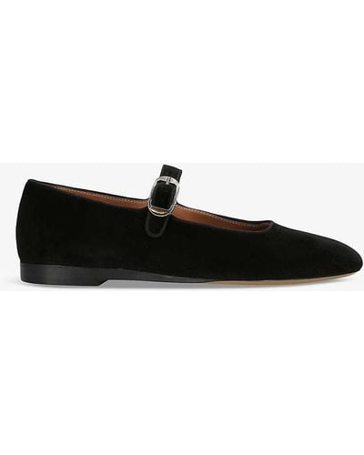 Le Monde Beryl Round-toe Suede Mary Jane Courts - Black
