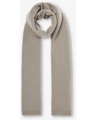 Rick Owens Ribbed-trim Wool Scarf - White