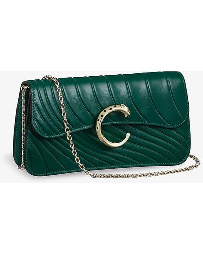 Cartier Panthère De Chain Leather Mini Cross-body Bag - Green