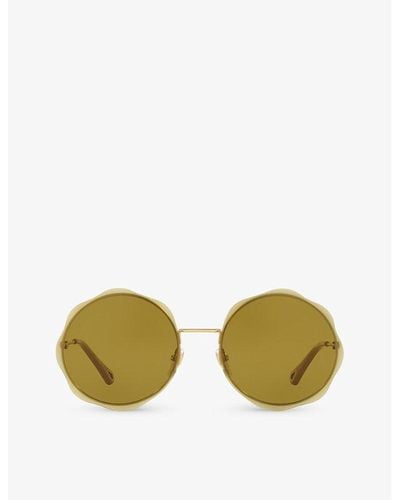 Chloé Ch0202s Metal Round Frame Sunglasses - Green