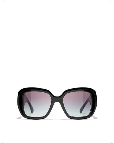 Chanel Ch5512 Square-frame Acetate Sunglasses - Black
