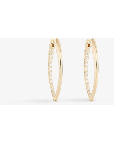 Melissa Kaye Cristina Medium 18ct Yellow-gold And 0.57ct Brilliant-cut Diamond Earrings - Natural