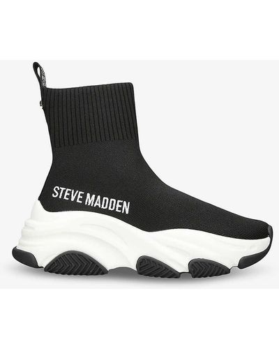 Steve Madden Prodigy 034 Logo-print Woven High-top Trainers - Black