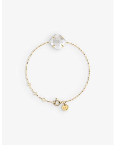 The Alkemistry Morganne Bello Clover 18ct Yellow-gold And Mother-of-pearl Bracelet - White