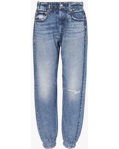 Rag & Bone Miramar Elasticated-waist Cotton-jersey jogging Bottoms - Blue