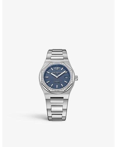 Girard-Perregaux 80189d11a431-11a Laureato Stainless-steel And 0.82ct Brilliant-cut Diamond Quartz Watch - Blue