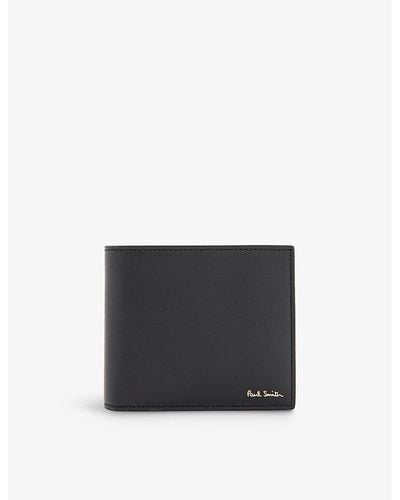 Paul Smith Stipe-print Leather Wallet - Black