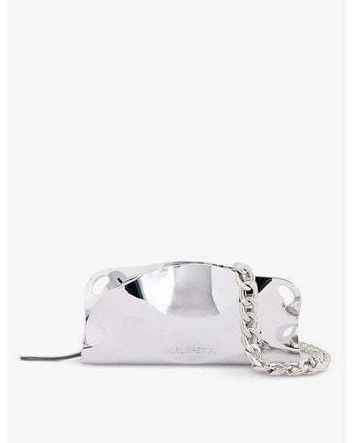 PUBLISHED BY Mayzie Leather Clutch Bag - White