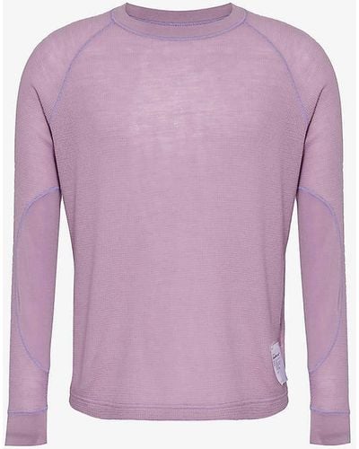 Satisfy Cloudmerinotm Brand-patch Wool-knit Jumper - Purple