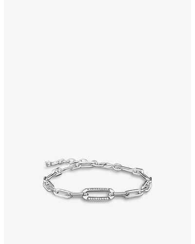 Thomas Sabo Links Sterling-silver And Zirconia Chain Bracelet - White