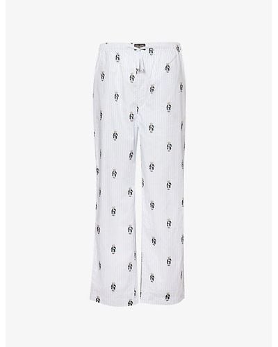 Polo Ralph Lauren Logo-patch Regular-fit Cotton Pajamas Bottoms - White