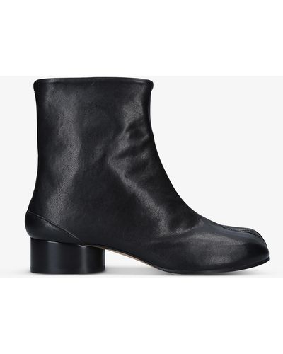 Maison Margiela Tabi Heeled Leather Boots - Black