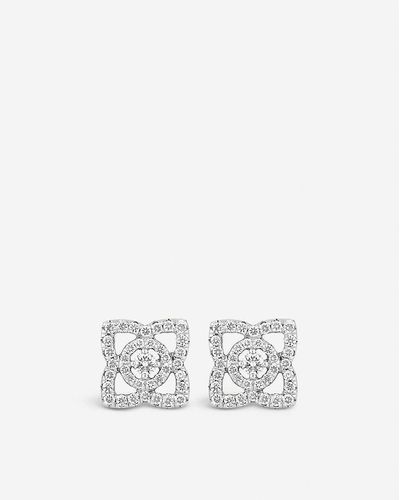 De Beers Enchanted Lotus 18ct -gold And Diamond Earrings - White