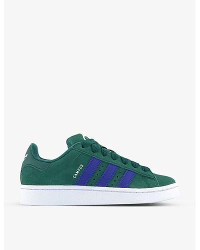 adidas Campus 00s Brand-stripe Low-top Suede Trainers - Blue