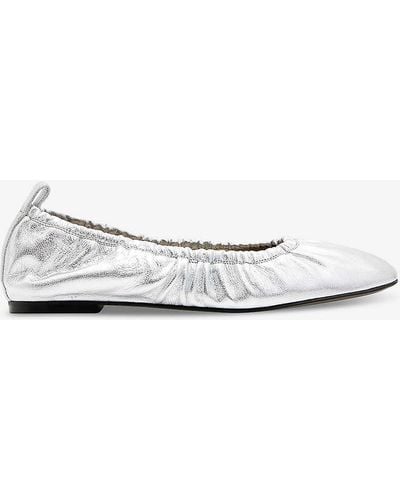 AllSaints Alia Elasticated Leather Court Shoes - White