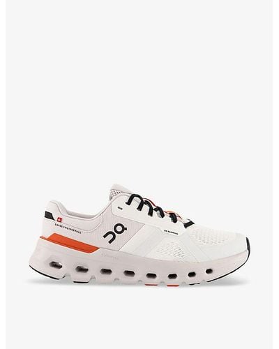 On Shoes Cloudrunner 2 Cushioned-sole Mesh Low-top Sneakers - White
