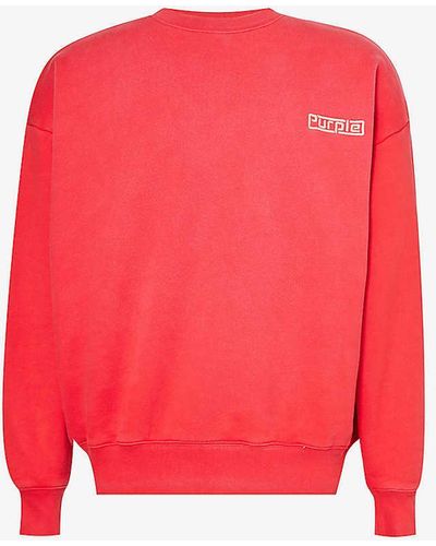 Purple Brand Branded Fleece-lined Cotton-jersey Sweatshirt Xx - Red