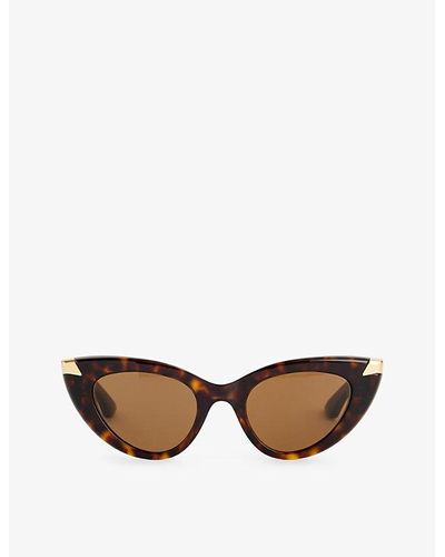 Alexander McQueen Am0442s Cat-eye-frame Acetate Sunglasses - Brown