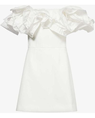 Rebecca Vallance Tessa Corsage-trim Stretch-crepe Mini Dress - White