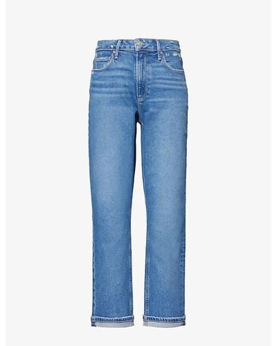 PAIGE Brigitte Slim-leg High-rise Denim-blend Jeans - Blue