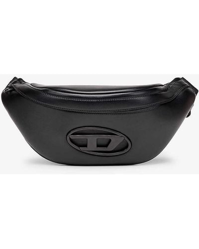 DIESEL Hol-d Logo-embossed Faux-leather Belt Bag - Black