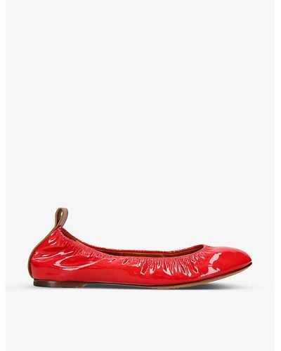 Lanvin Ballerina Leather Ballet Flats - Red