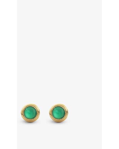 Monica Vinader Siren Mini Gem Recycled 18ct Yellow-gold Plated Vermeil Sterling-silver And Onyx Stud Earrings - Green